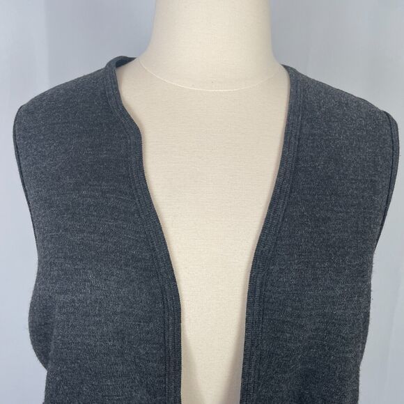Vintage Sweater Vest Womens Size XL Charcoal Gray Fringe Western Boho Fairy 90s - Picture 2 of 11